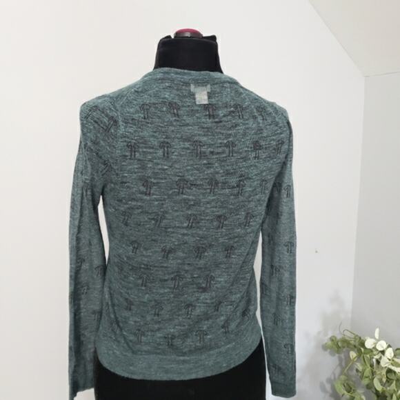 Hoss Intropia by Anthropologie Palm Tree Linen Blend Semi Sheer Cardigan Sweater - Picture 3 of 10